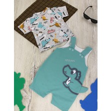 Eymir Giyim Dino Iki Parça Tulum Erkek Bebek Çocuk 0-3 Ay, 3-6 Ay, 6-9 Ay