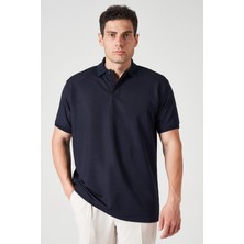 Tena Erkek Lacivert Ayaklı Yaka Ottoman Basic Tişört