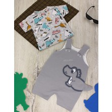 Eymir Giyim Dino Iki Parça Tulum Erkek Bebek Çocuk 0-3 Ay, 3-6 Ay, 6-9 Ay