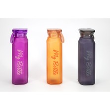 My Bottle 500 ml 0,5 Lt Köşeli Renkli Cam Matara Meyve Suyu Içecek Suluk Su Şişesi