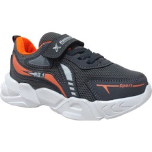 Hammır Cek Gri Turuncu Beyaz Cırtlı Sneakers Spor Ayakkabı