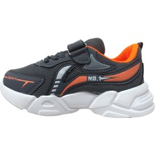 Hammır Cek Gri Turuncu Beyaz Cırtlı Sneakers Spor Ayakkabı
