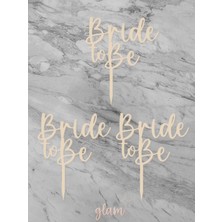 Krem Bride To Be 3lü Kına Gelin Bekarlığa Veda Partisi Hediyelik Cupcake Kek Tatlı Süs Pasta Kürdan