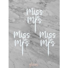 Beyaz Miss To Mrs 3lü Kına Bride To Be Bekarlığa Veda Partisi Cupcake Kek Tatlı Süs Pasta Kürdan