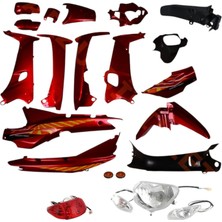 Çelik Cub Kaporta Seti (Kırmızı) (Far Stop Sinyal Dahil) (Ramzey Kalipso Uyumlu)