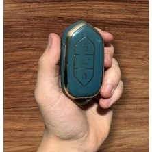 Togg T10X Uyumlu Anahtar Koruma Kılıfı Mavi / Altın Detaylı Lütfen Anahtar Teyiti Yapınız