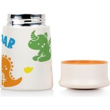 Hopeful Design 280ML Dinazor Baskılı Bebek Mama Saklama Termosu Paslanmaz Çelik Termos