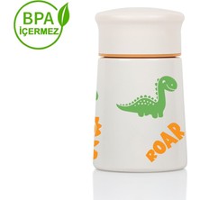 Hopeful Design 280ML Dinazor Baskılı Bebek Mama Saklama Termosu Paslanmaz Çelik Termos