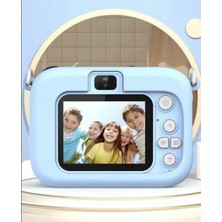 Mini 1080P Hd Çocuk Kamera Dijital Fotoğraf Makinesi 2.0 Inç Ekran 5 Adet Oyun Mavi