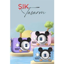 Mini 1080P Hd Çocuk Kamera Dijital Fotoğraf Makinesi 2.0 Inç Ekran 5 Adet Oyun Mavi
