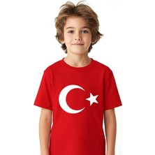 Bayrak Baskılı Kız Çocuk Tişört
