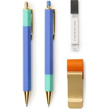 Kikkerland Inkerie 0.7 mm Mekanik Uçlu Kalem & Tükenmez Kalem & Klips Seti