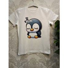 Pidal Uykucu Penguen Baskılı  Çocuk Tişörtü