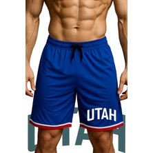 Top Glory Cepli Utah Baskılı Basketbol Şortu Spor Şort