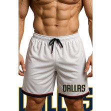 Top Glory Cepli Dallas Baskılı Basketbol Şortu Spor Şort