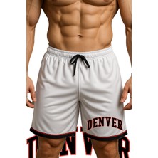 Top Glory Cepli Denver Baskılı Basketbol Şortu Spor Şort