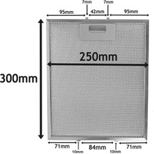 Teknotrust Davlumbaz Filtresi 250X300 mm Yağ Filtresi Mutfak Aspiratörü Havalandırma 25 x 30 cm 300X250