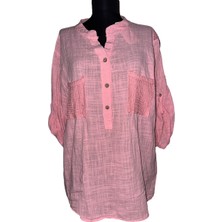 Italyan %100 Koton File Detaylı Bluz