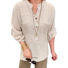 Italyan %100 Koton File Detaylı Bluz