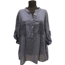 Italyan %100 Koton File Detaylı Bluz