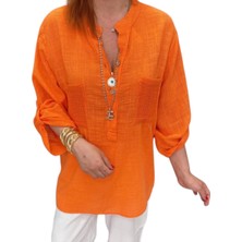 Italyan %100 Koton File Detaylı Bluz