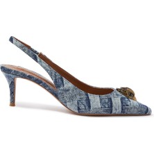 Kurt Geiger Klasik Şıklık Sunan Denim Slingback Topuklu Ayakkabı