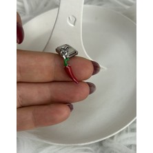 Badelis Çelik Silver Kırmızı Biber Temalı Charm