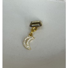 Badelis Çelik Gold Iç Içe Geçmeli Hilal Temalı Charm