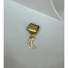 Badelis Çelik Gold Iç Içe Geçmeli Hilal Temalı Charm