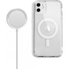 Tuva Modern Apple iPhone 11 Magsafe Özellikli Şeffaf Renk Koruyucu Kılıf