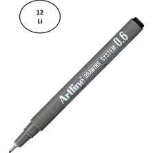 Easy Tedarik Artline Çizim Kalemi Drawing System 236 0.6 mm Siyah 12'li