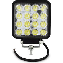 16 LED Kare Çalişma Lambasi 12-24V 25MM Gnzrz