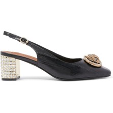 Chelsea 60 Siyah Slingback Topuklu Ayakkabı