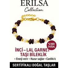 Sertifikalı Inci ve Lal Garnet Taşı Bileklik – Enerji ve Huzur