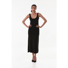 Basic Kalın Askılı Salaş Modal Elbise