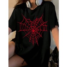Baskılı Kadın T-Shirt - Siyah