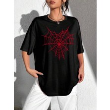 Baskılı Kadın T-Shirt - Siyah
