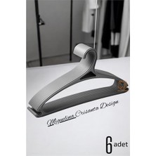 Tasarım Askı Seti 6 Adet Elbise Askısı M.crisanta Gri