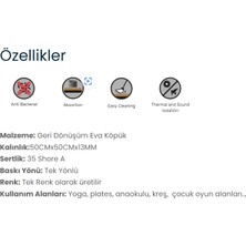 Cetto Eva 1,3 Cm 50x50 Tatami Zemin Minderi – Darbe Emici, Kolay Temizlik Ev, Okul, Fitness Için Çok Amaçlı Zemin Çözümü