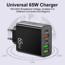 Nealdin 65W 3 USB+ 2 TYPE-C Girişli Hızlı Şarj Adaptörü Uyumlu
