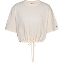 Tommy Jeans Bisiklet Yaka Beyaz Kadın T-Shirt DW0DW20324YBH