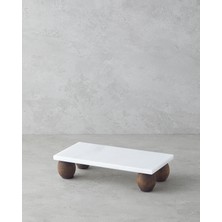 Elegant Mermer Sunumluk 12 x 24  cm  Beyaz