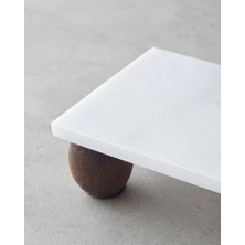 Elegant Mermer Sunumluk 12 x 24  cm  Beyaz