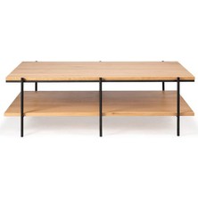 Abronya Orta Sehpa Metal Ahşaplı Sehpa Dikdörtgen Sehpa Modeli Tasarım Sehpa