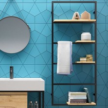 Abronya Metal Ahşaplı Banyo Dolabı Raflı Dolap Duvara Monte Banyo Dolabı Metal Dolap