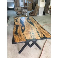 Abronya Epoksi Reçine Masa Epoxy Masa Epoksi Ahşap Masa 90X160 cm