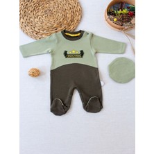 Beruflic 3-6 9-12 12-18 Ay Özel Kuvvetler Nakışlı Bere Şapkalı Kız Erkek Bebek Tulumu Yeşil