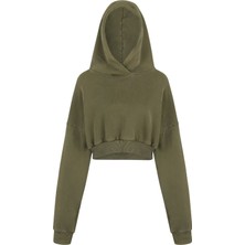 Ağır Kesim Kapüşonlu Kadın Hoodie