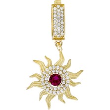 T51 Tuğrul Altın Altın Güneş Charm Kolye Ucu T074574