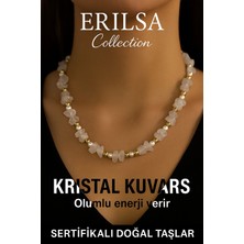 Sertifikalı Kırık Taşlı Model Inci - Kristal Kuvars Taşı Kolye